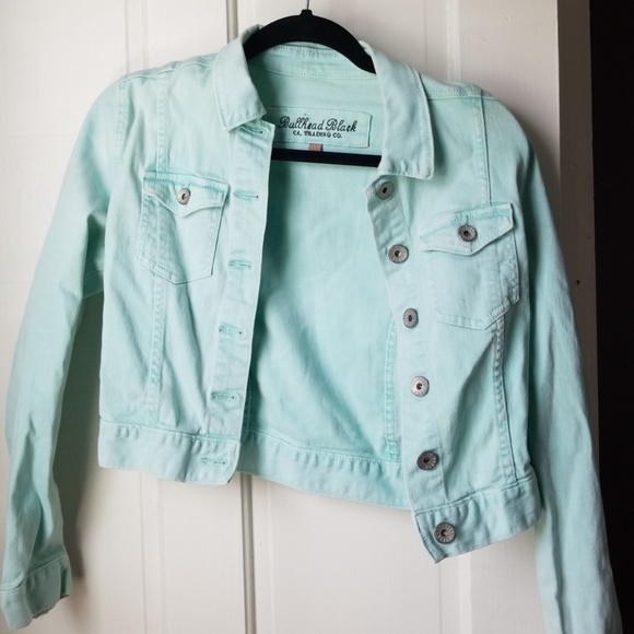 Coats | Aqua Blue Denim Jacket | Poshmark
